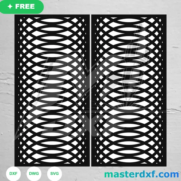 Free Vesica Lattice Mesh DXF Panel for Laser-Cut Screens DXF File